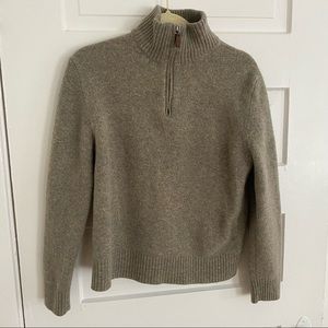 J. Crew 100% Lambswool Quarter Zip Sweater